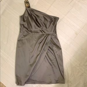 NWOT Fitted One Sleeve Dress with Gold Detailing